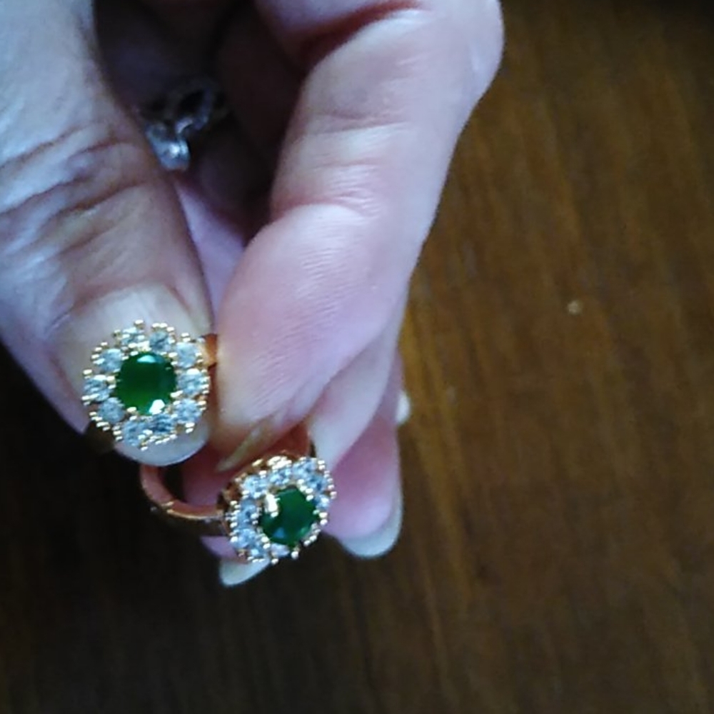 Emerald and Diamond Earrings